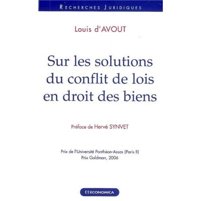 Sur les solutions du conflit de lois en droit des biens